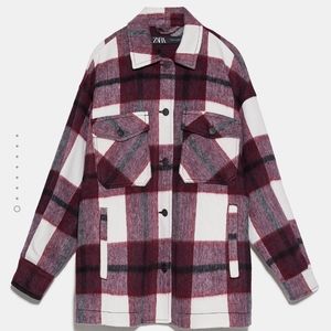 NWT ZARA PLAID OVERSHIRT